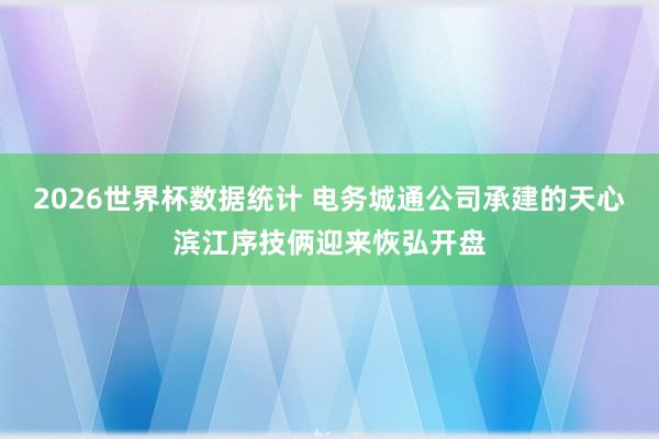 2026世界杯数据统计 电务城通公司承建的天心滨江序技俩迎来恢弘开盘