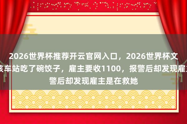 2026世界杯推荐开云官网入口，2026世界杯文字直播 女孩车站吃了碗饺子，雇主要收1100，报警后却发现雇主是在救她