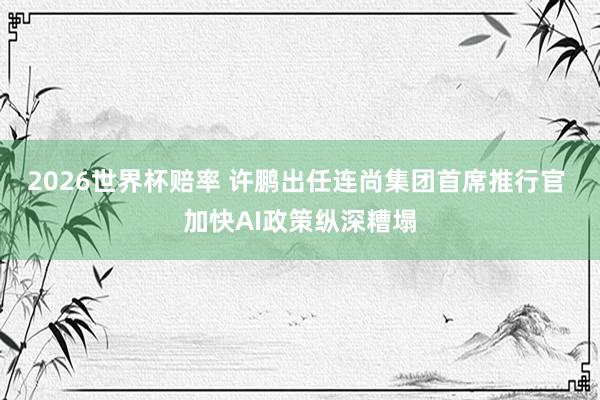 2026世界杯赔率 许鹏出任连尚集团首席推行官 加快AI政策纵深糟塌