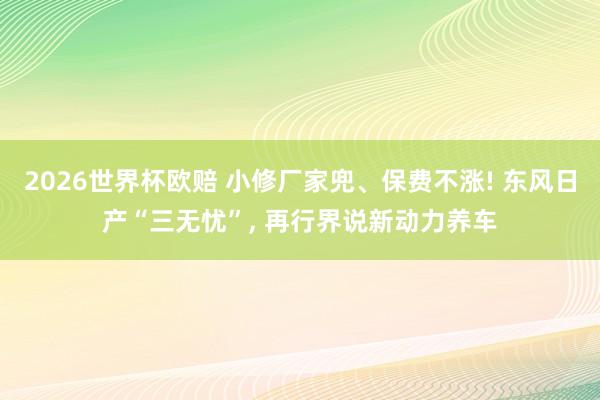 2026世界杯欧赔 小修厂家兜、保费不涨! 东风日产“三无忧”， 再行界说新动力养车