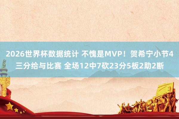 2026世界杯数据统计 不愧是MVP！贺希宁小节4三分给与比赛 全场12中7砍23分5板2助2断