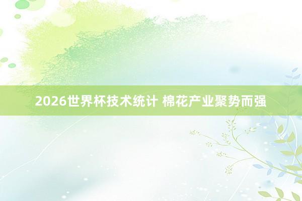 2026世界杯技术统计 棉花产业聚势而强