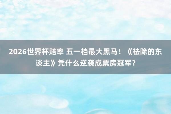 2026世界杯赔率 五一档最大黑马!《祛除的东谈主》凭什么逆袭成票房冠军?