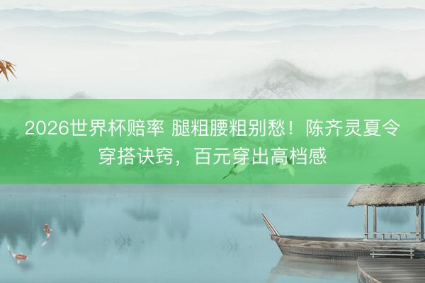 2026世界杯赔率 腿粗腰粗别愁!陈齐灵夏令穿搭诀窍,百元穿出高档感