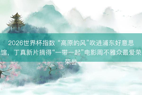 2026世界杯指数 “高原的风”吹进浦东好意思术馆,丁真新片摘得“一带一起”电影周不雅众最爱荣誉
